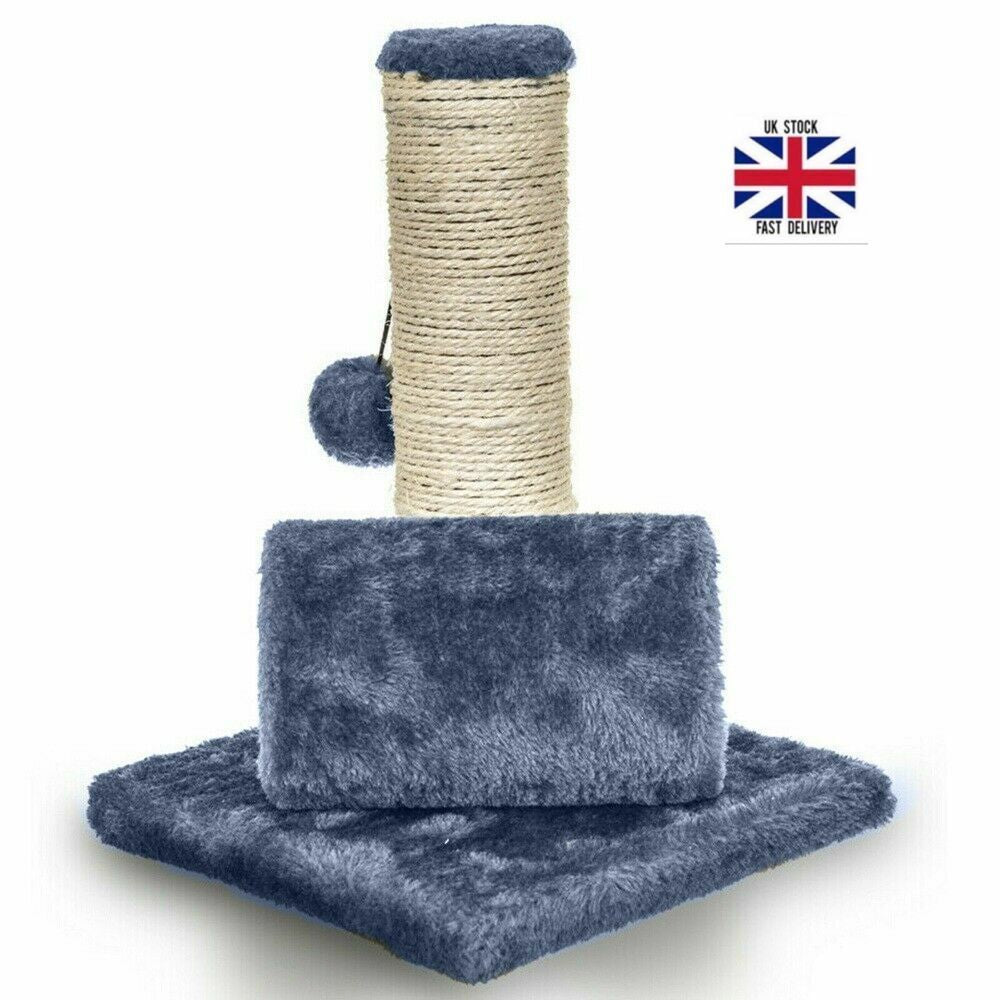 Cat Kitten Sisal Scratch Post Bed Toy with Tunnel & Mouse Pet Play Fun Activity