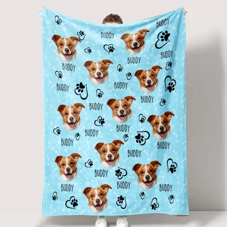 Colorful Upload Pet Image Blanket - Gift for Dog Lovers
