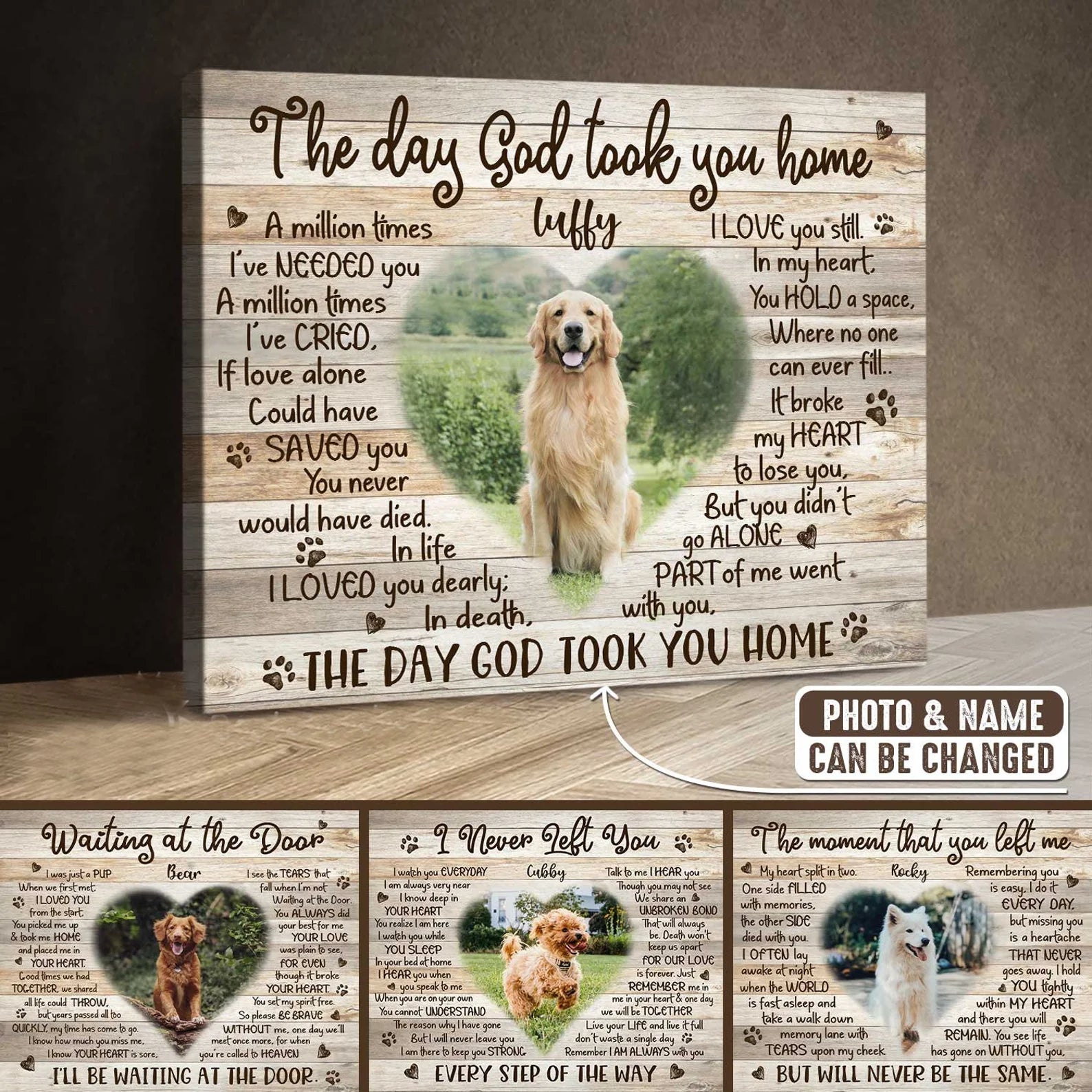 Custom Photo Pet Memorial Canvas, Dog Passed Away Gift, Pets in Remembrance, Cat Memorial Gift, Pet Loss Gifts, Loss of Dog Gift, Dog Canvas