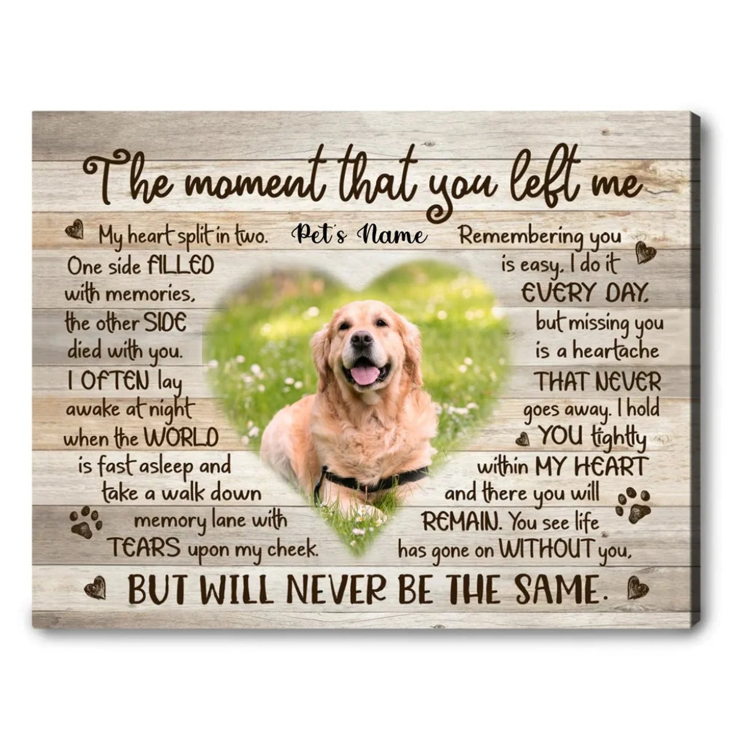 Custom Photo Pet Memorial Canvas, Dog Passed Away Gift, Pets in Remembrance, Cat Memorial Gift, Pet Loss Gifts, Loss of Dog Gift, Dog Canvas