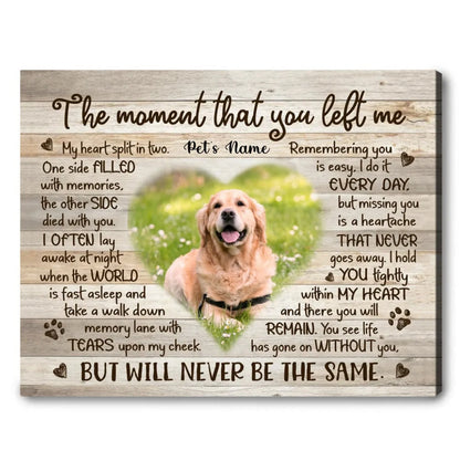 Custom Photo Pet Memorial Canvas, Dog Passed Away Gift, Pets in Remembrance, Cat Memorial Gift, Pet Loss Gifts, Loss of Dog Gift, Dog Canvas