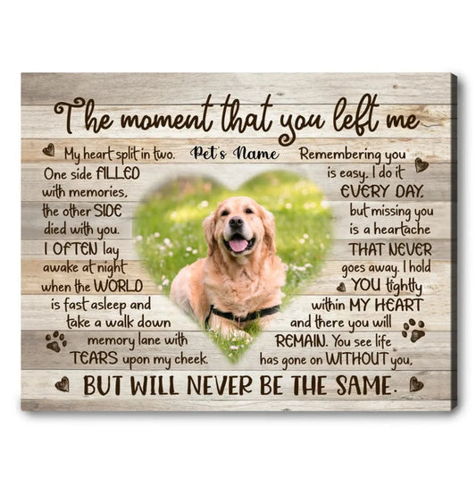 Custom Photo Pet Memorial Canvas, Dog Passed Away Gift, Pets in Remembrance, Cat Memorial Gift, Pet Loss Gifts, Loss of Dog Gift, Dog Canvas