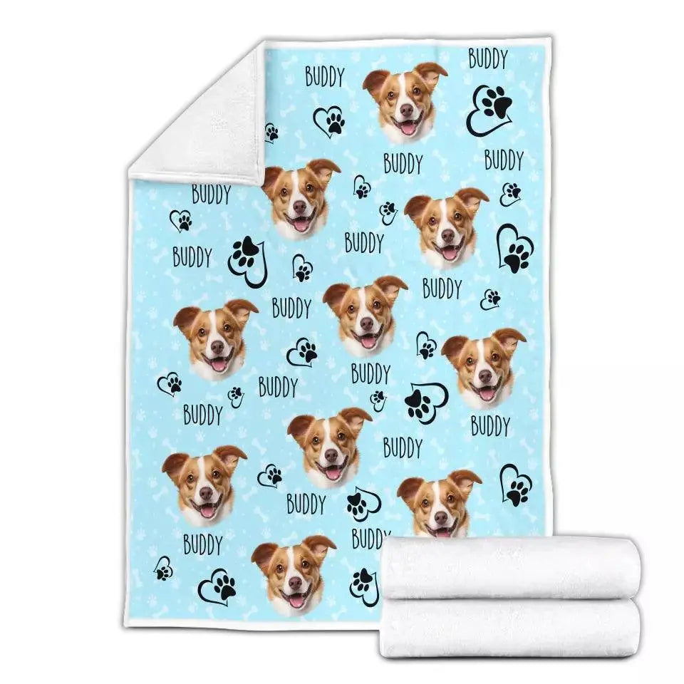 Colorful Upload Pet Image Blanket - Gift for Dog Lovers