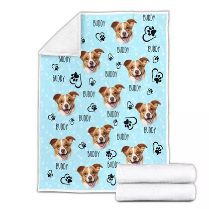 Colorful Upload Pet Image Blanket - Gift for Dog Lovers