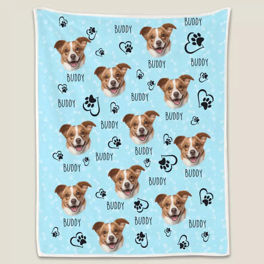 Colorful Upload Pet Image Blanket - Gift for Dog Lovers