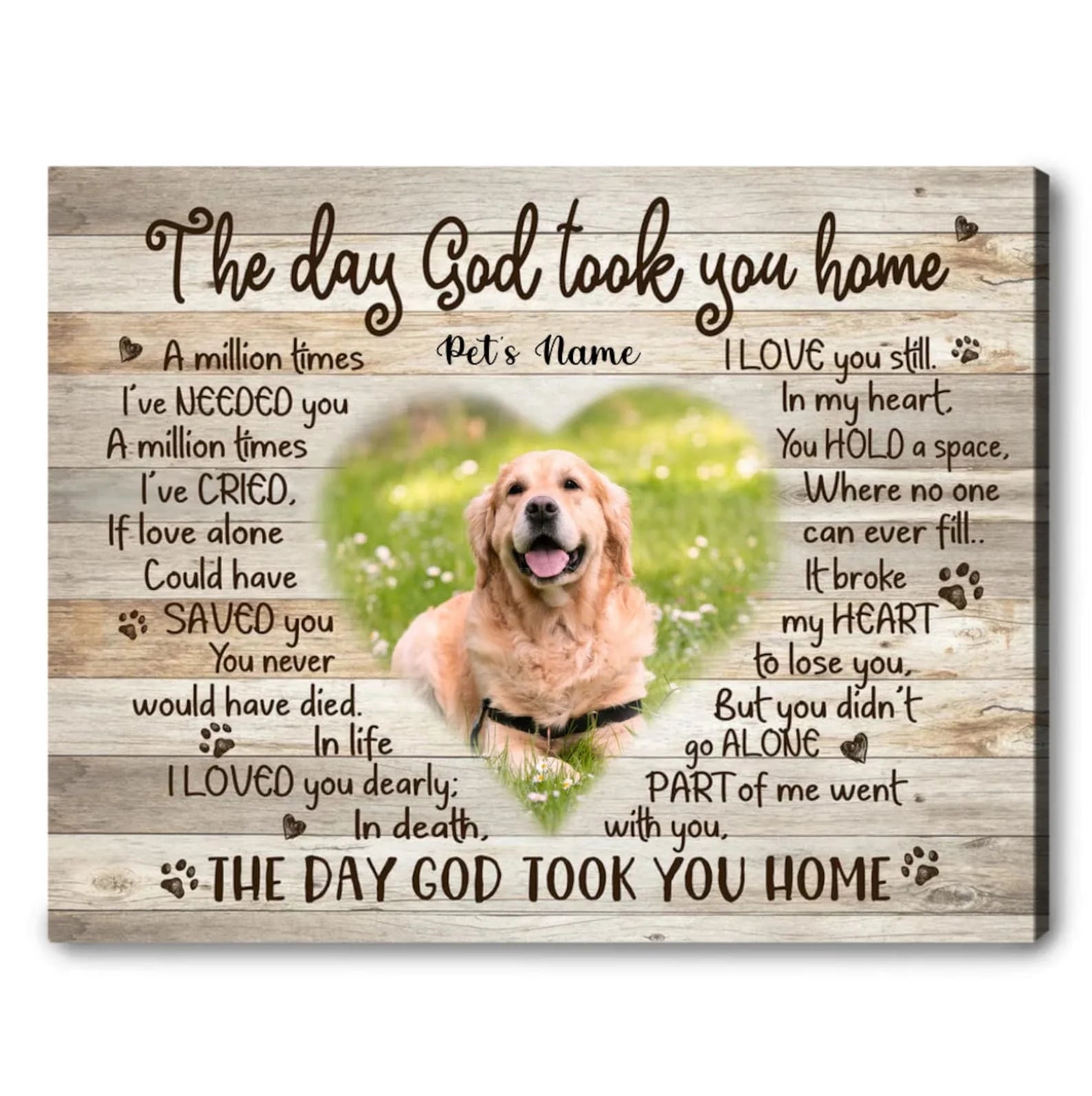 Custom Photo Pet Memorial Canvas, Dog Passed Away Gift, Pets in Remembrance, Cat Memorial Gift, Pet Loss Gifts, Loss of Dog Gift, Dog Canvas
