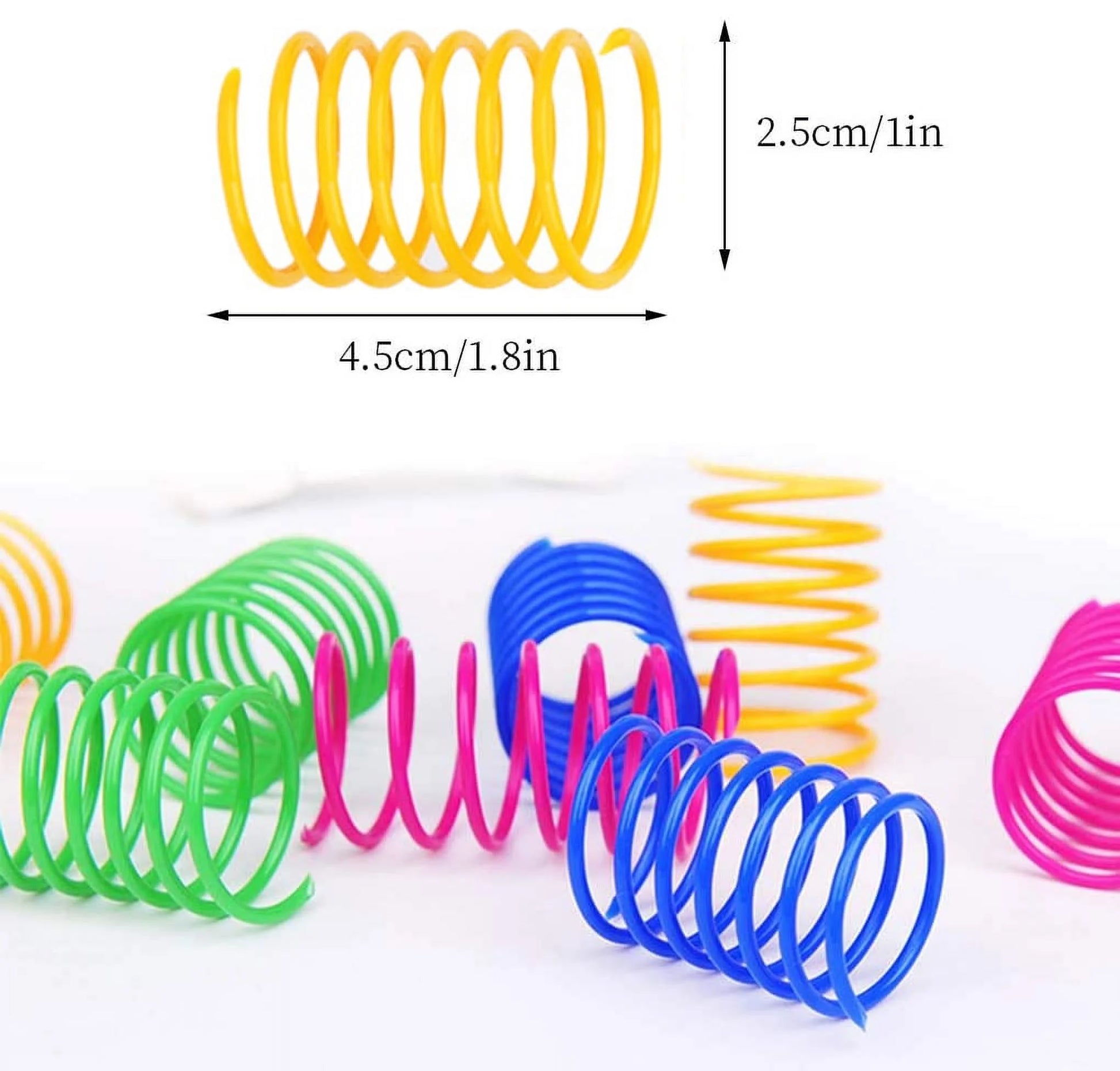 40 Pack Cat Spiral Spring, Cat Toys Spring for Indoor Cats, Durable Plastic Coils Colorful Cat Kitten Spring Toy Creative Toy for Swatting, Biting, Hunting