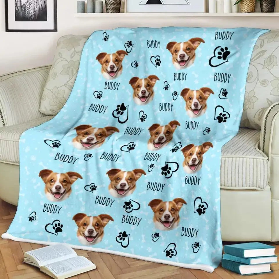Colorful Upload Pet Image Blanket - Gift for Dog Lovers